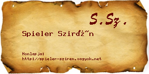 Spieler Szirén névjegykártya